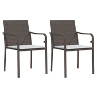 Sedie da Giardino con Cuscini 2pz Marroni 56x59x84cm Polyrattan 364093