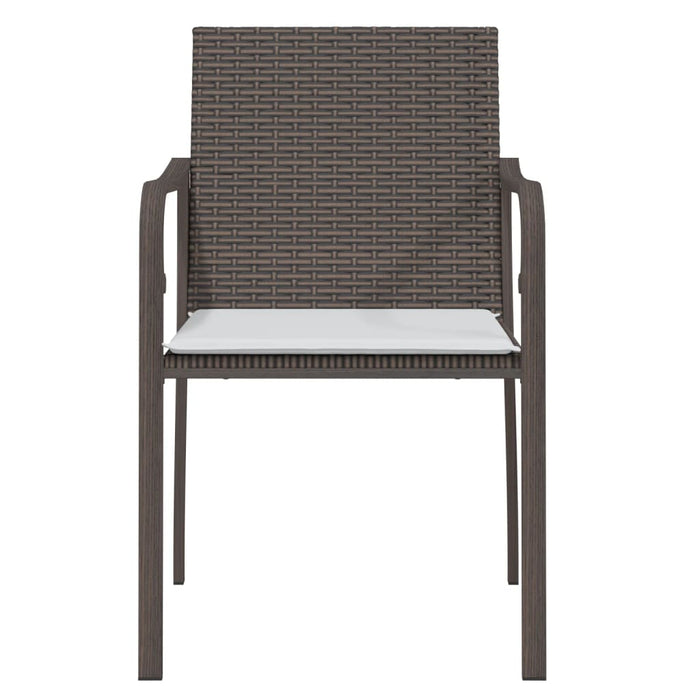 Sedie da Giardino con Cuscini 2pz Marroni 56x59x84cm Polyrattan 364093