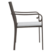 Sedie da Giardino con Cuscini 2pz Marroni 56x59x84cm Polyrattan 364093