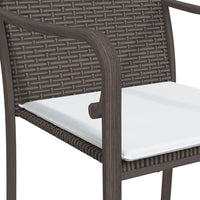 Sedie da Giardino con Cuscini 2pz Marroni 56x59x84cm Polyrattan 364093