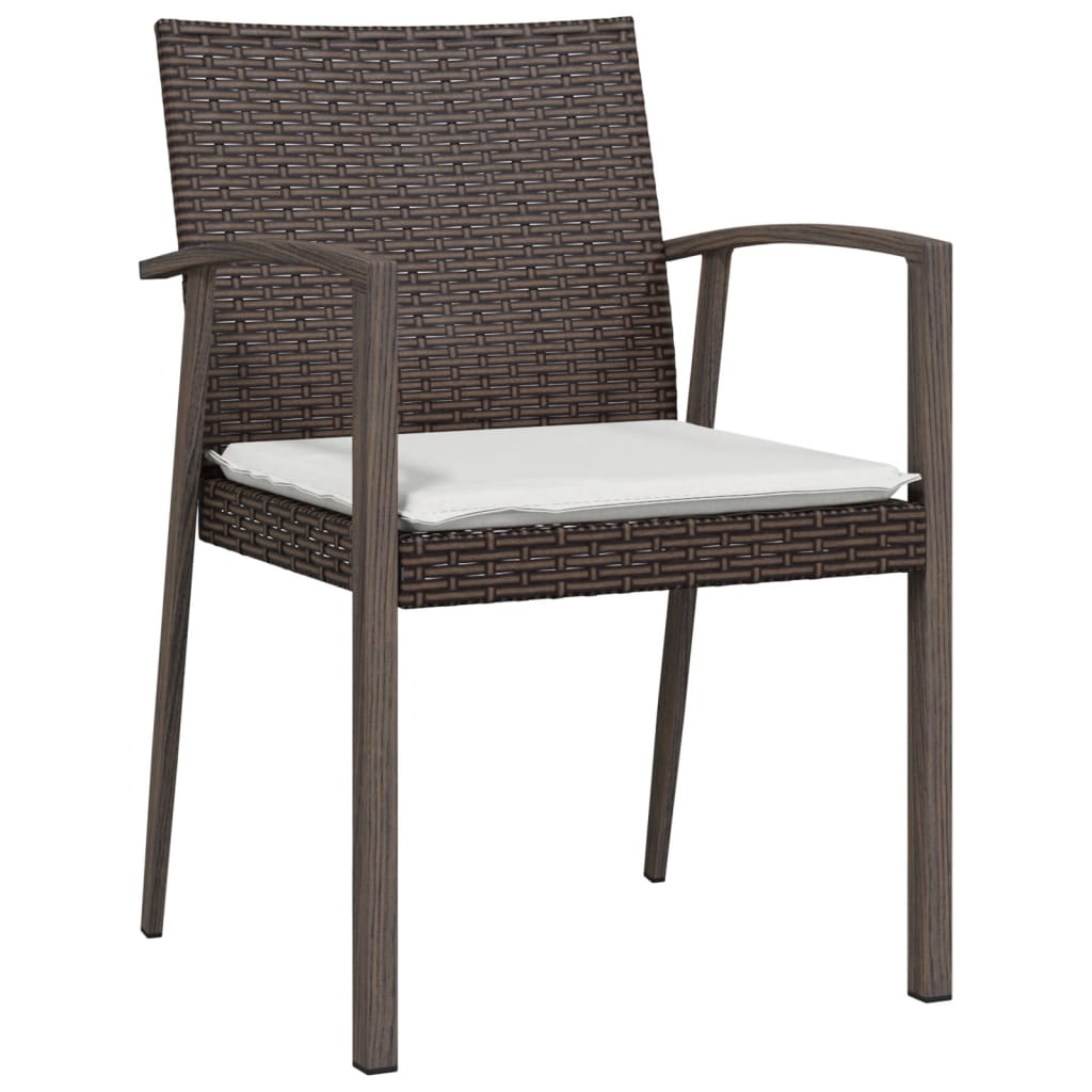 Sedie Giardino con Cuscini 2pz Marroni 5,56x57x83 cm Polyrattancod mxl 129818