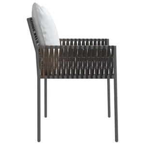 Sedie da Giardino con Cuscini 2pz Marroni 54x61x83cm Polyrattan 364100