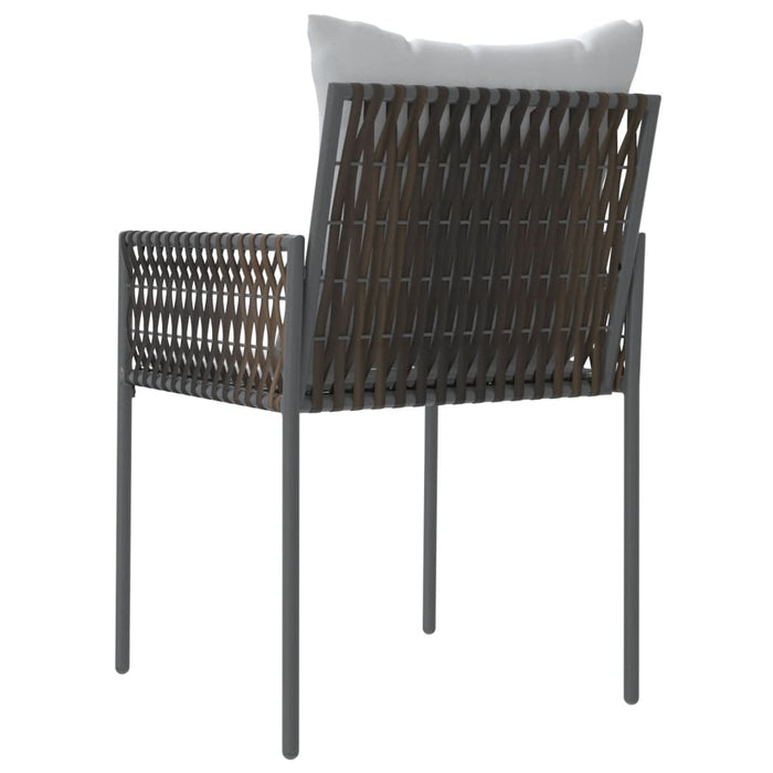 Sedie da Giardino con Cuscini 2pz Marroni 54x61x83cm Polyrattan 364100