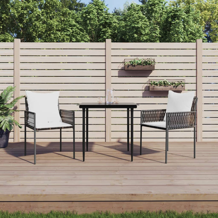 Sedie da Giardino con Cuscini 2pz Marroni 54x61x83cm Polyrattan 364100