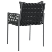 Sedie da Giardino con Cuscini 2pz Nere 54x61x83cm in Polyrattan 364101