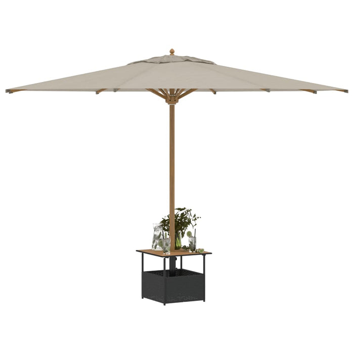 Tavolo Giardino Foro Ombrellone Nero 55x55x46,5 cm Polyrattan 364117