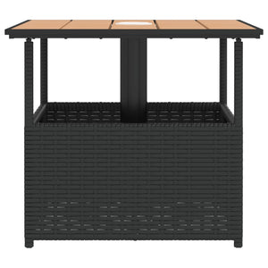 Tavolo Giardino Foro Ombrellone Nero 55x55x46,5 cm Polyrattan 364117