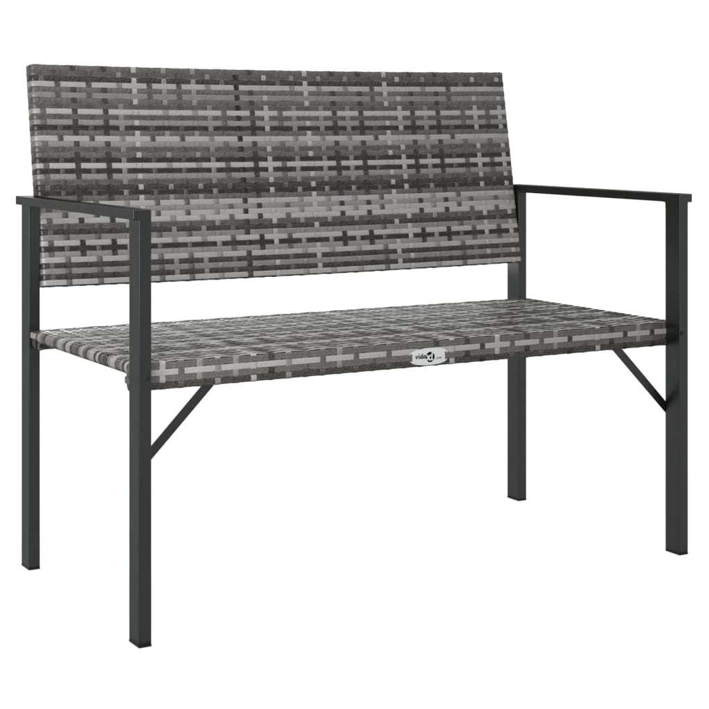 Panca da Giardino a 2 Posti in Polyrattan Grigio 364122