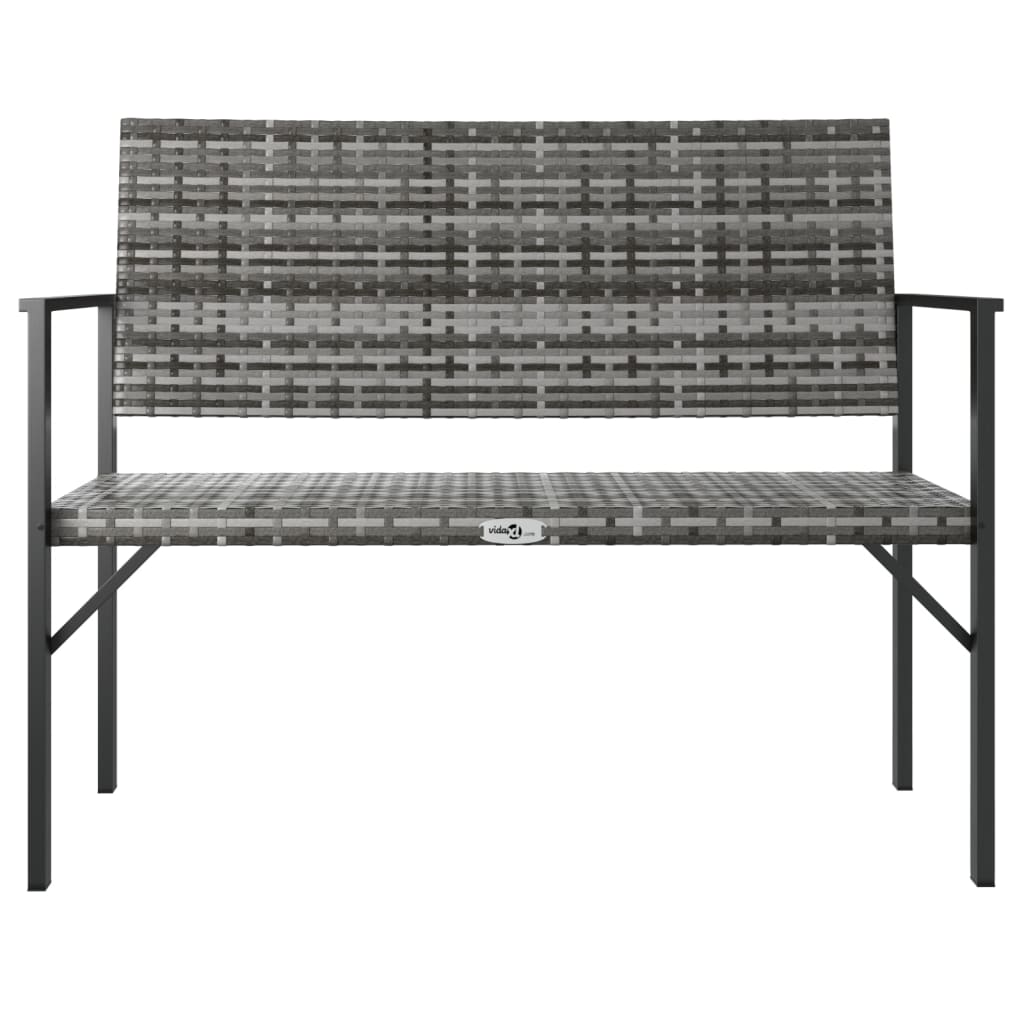 Panca da Giardino a 2 Posti in Polyrattan Grigio 364122