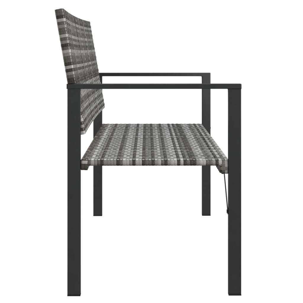 Panca da Giardino a 2 Posti in Polyrattan Grigio 364122