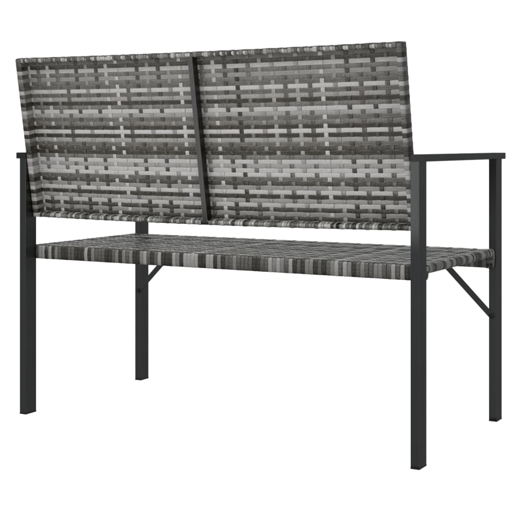 Panca da Giardino a 2 Posti in Polyrattan Grigio 364122