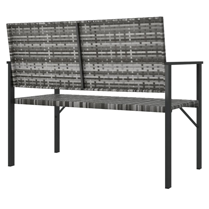 Panca da Giardino a 2 Posti in Polyrattan Grigio 364122