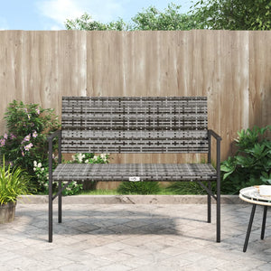 Panca da Giardino a 2 Posti in Polyrattan Grigio 364122