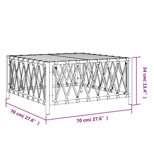 Tavolo da Giardino Antracite 70x70x34 cm in Tessuto Intrecciato 364145