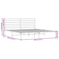 Giroletto con Testiera Metallo Bianco 180x200 cm 352372