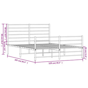 Giroletto con Testiera e Pediera Metallo Bianco 120x200 cm 352384