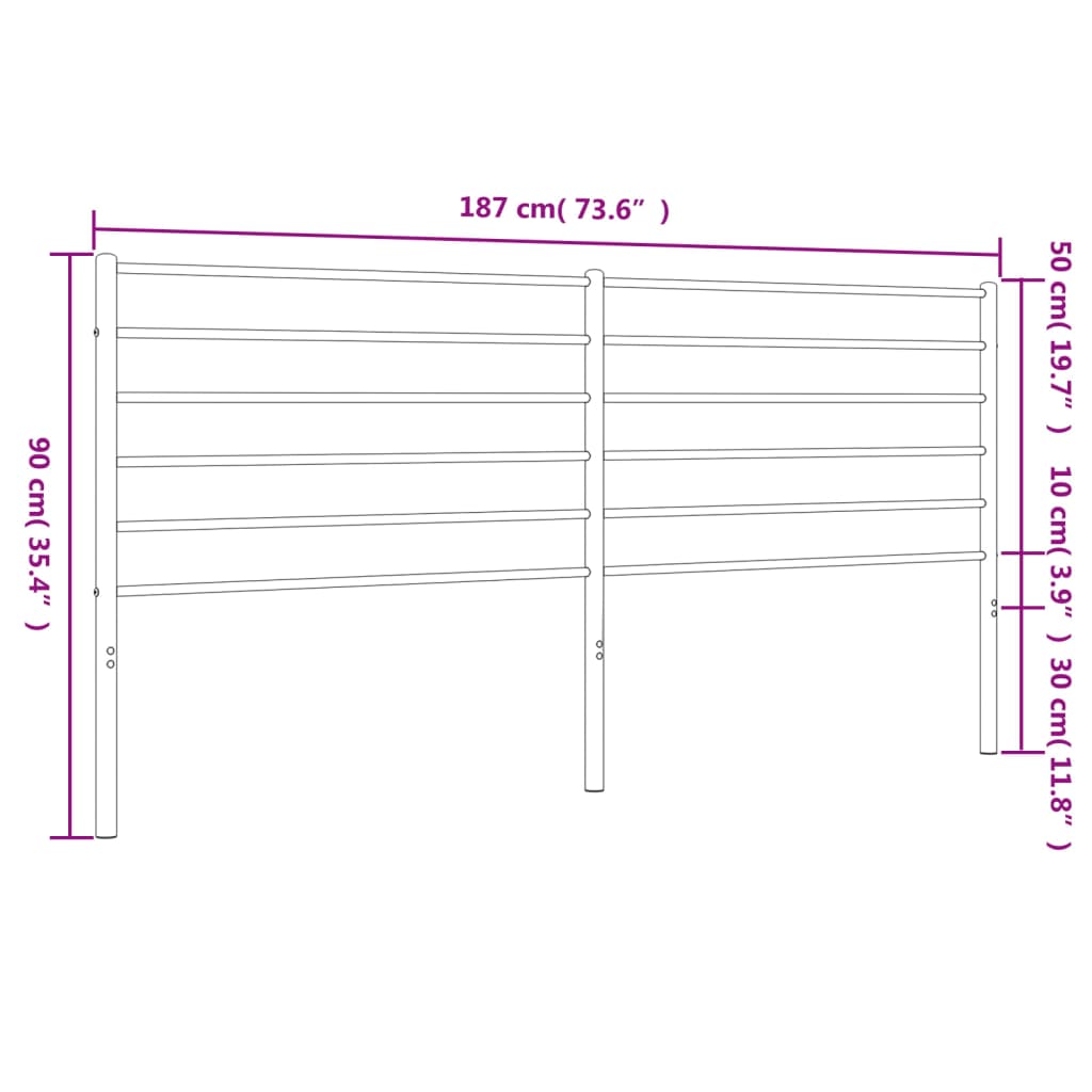 Testiera in Metallo Bianco 180 cm 352404