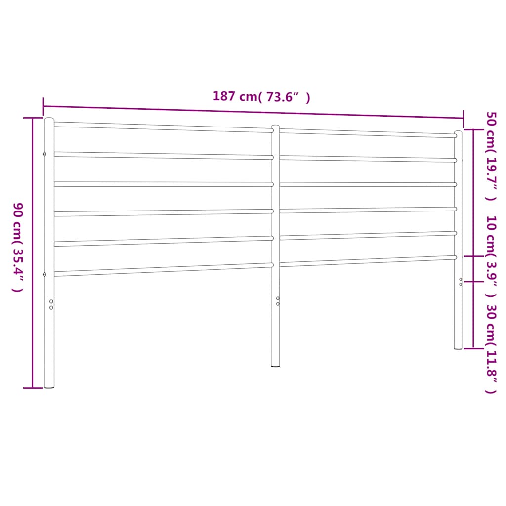 Testiera in Metallo Bianco 180 cm 352404