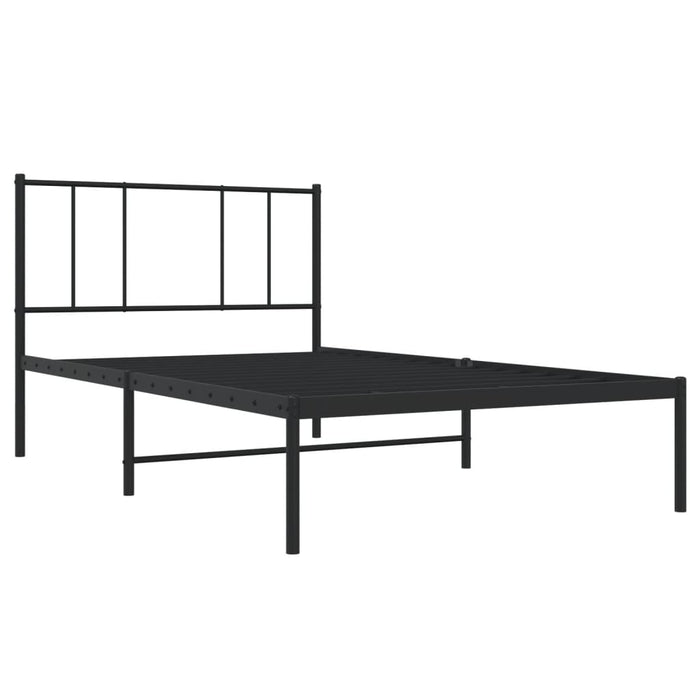 Giroletto con Testiera in Metallo Nero 107x203 cm 352476