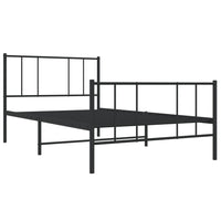 Giroletto con Testiera e Pediera Metallo Nero 107x203 cm 352494