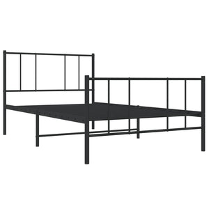 Giroletto con Testiera e Pediera Metallo Nero 107x203 cm 352494