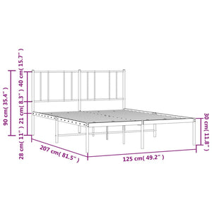 Giroletto con Testiera in Metallo Bianco 120x200 cm 352527