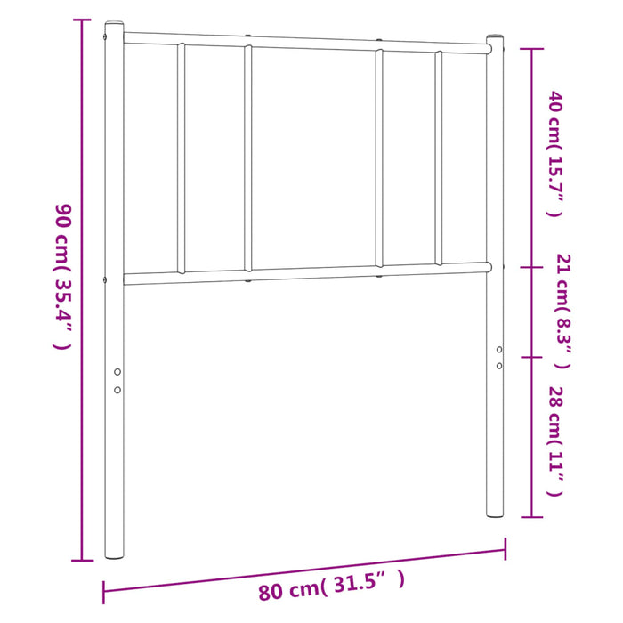 Testiera in Metallo Bianco 75 cm 352555