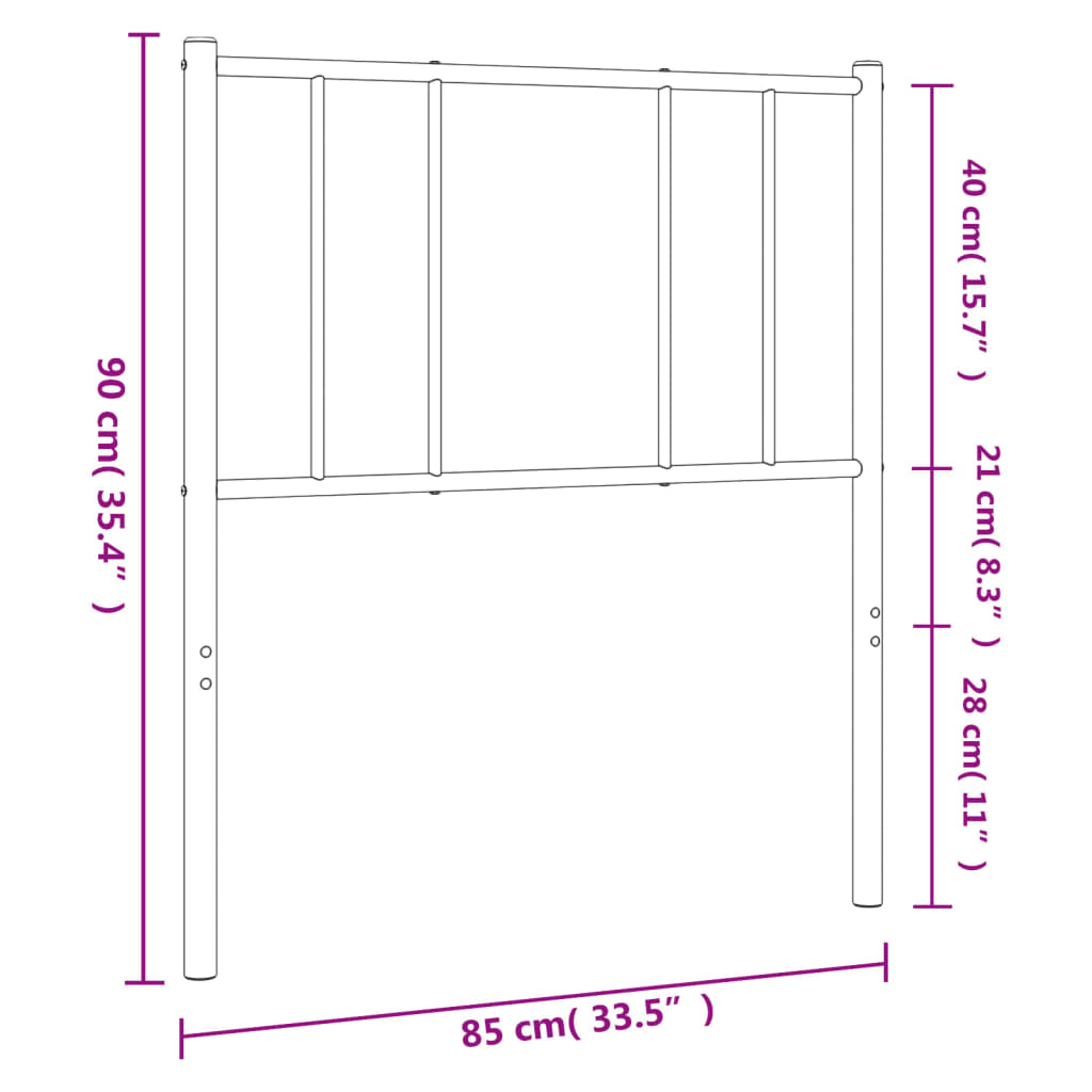 Testiera in Metallo Bianco 80 cm 352556