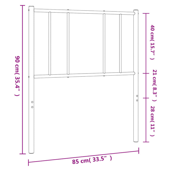 Testiera in Metallo Bianco 80 cm 352556