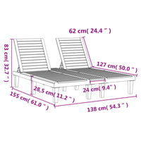 Lettino Prendisole Doppio Nero 155x138x83 cm in Polipropilene 364150