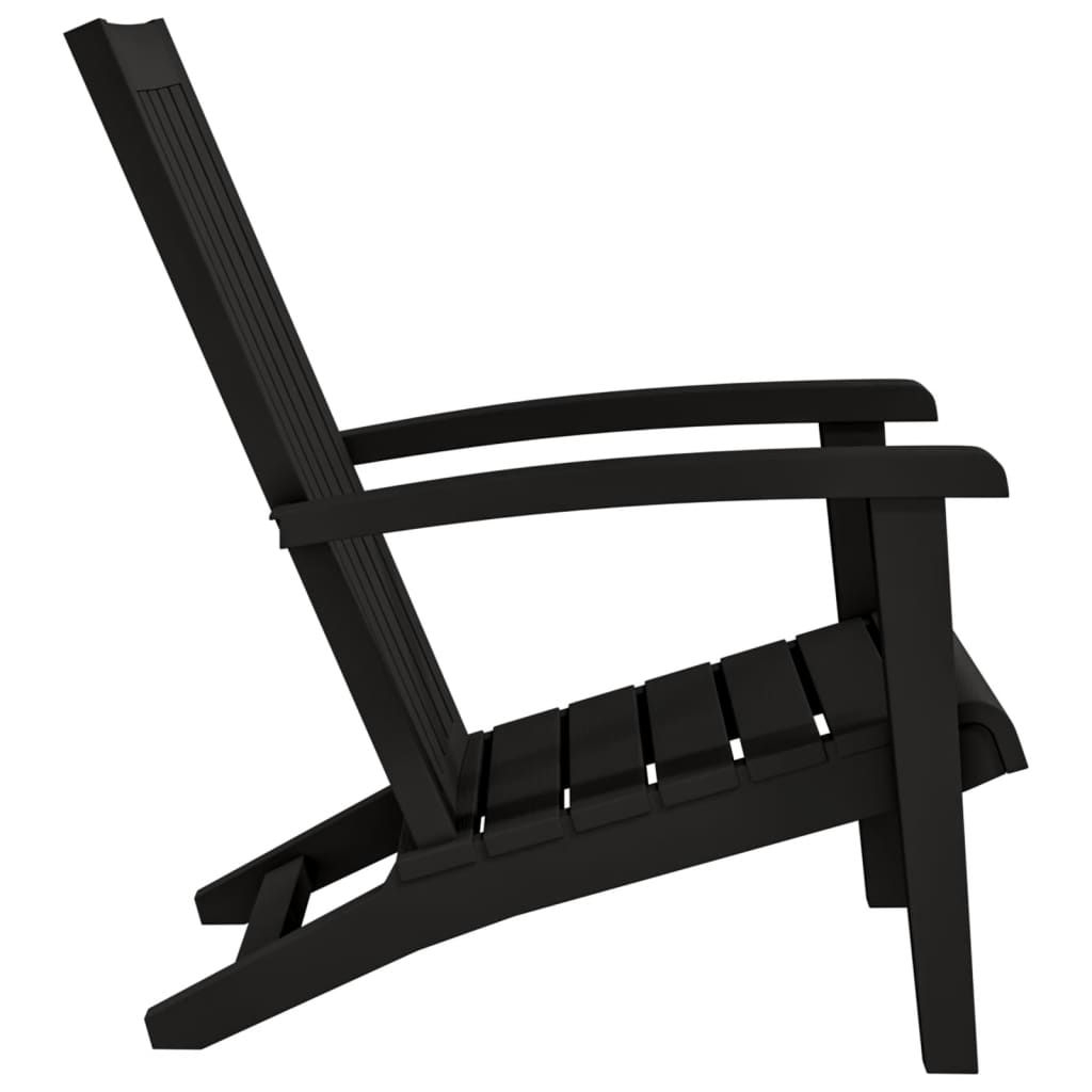 Sedie Adirondack da Giardino 2 pz in Polipropilene Nero 364167