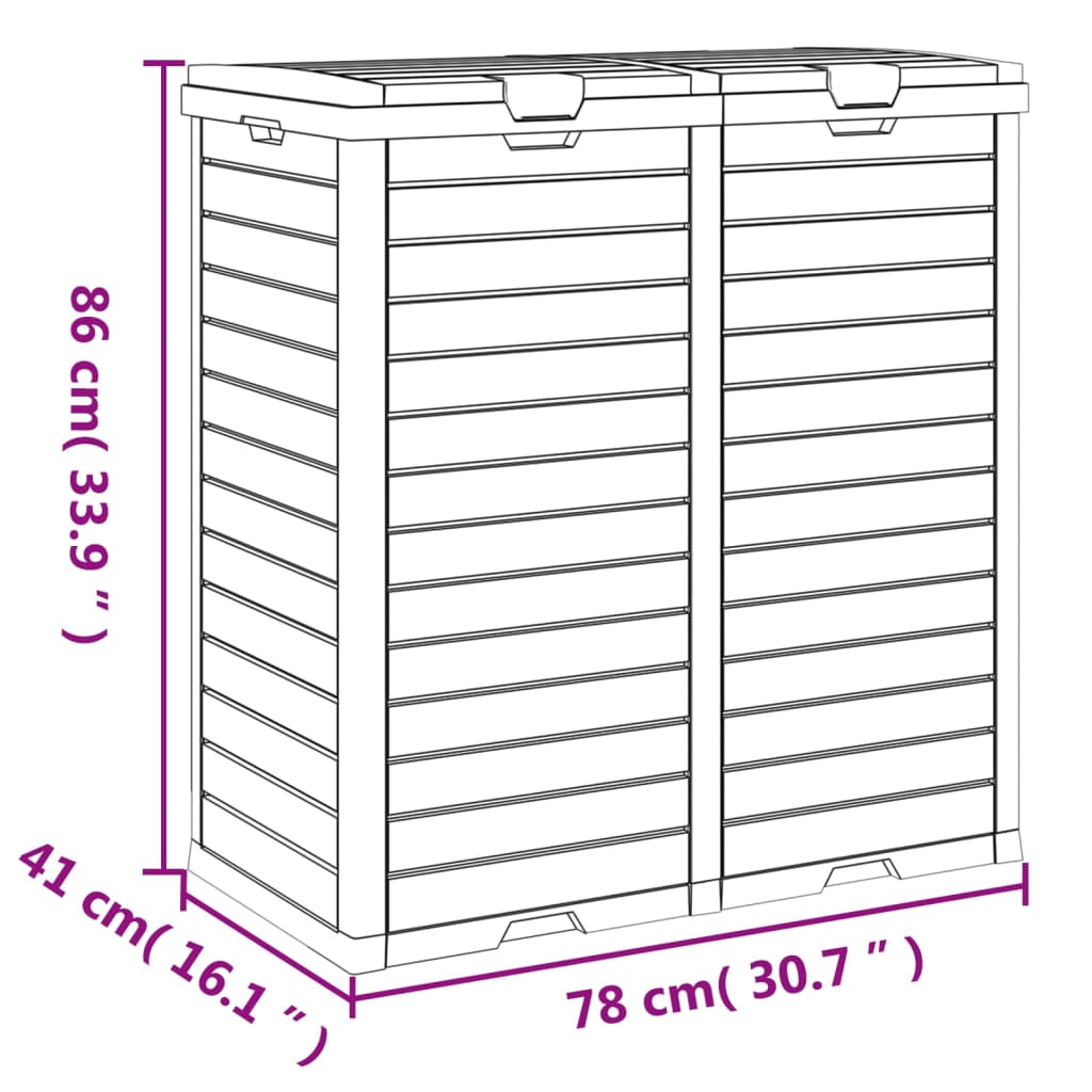 Cestino per Rifiuti da Esterno Nero 78x41x86 cm Polipropilene 364173