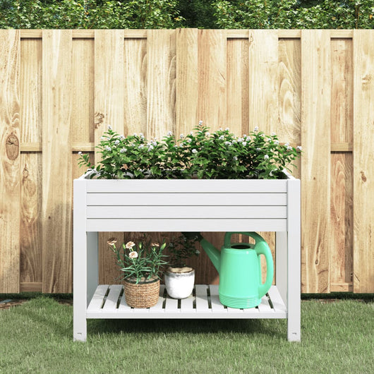 Fioriera Rialzata da Giardino Bianca 110x45x79 cm Polipropilenecod mxl 79243