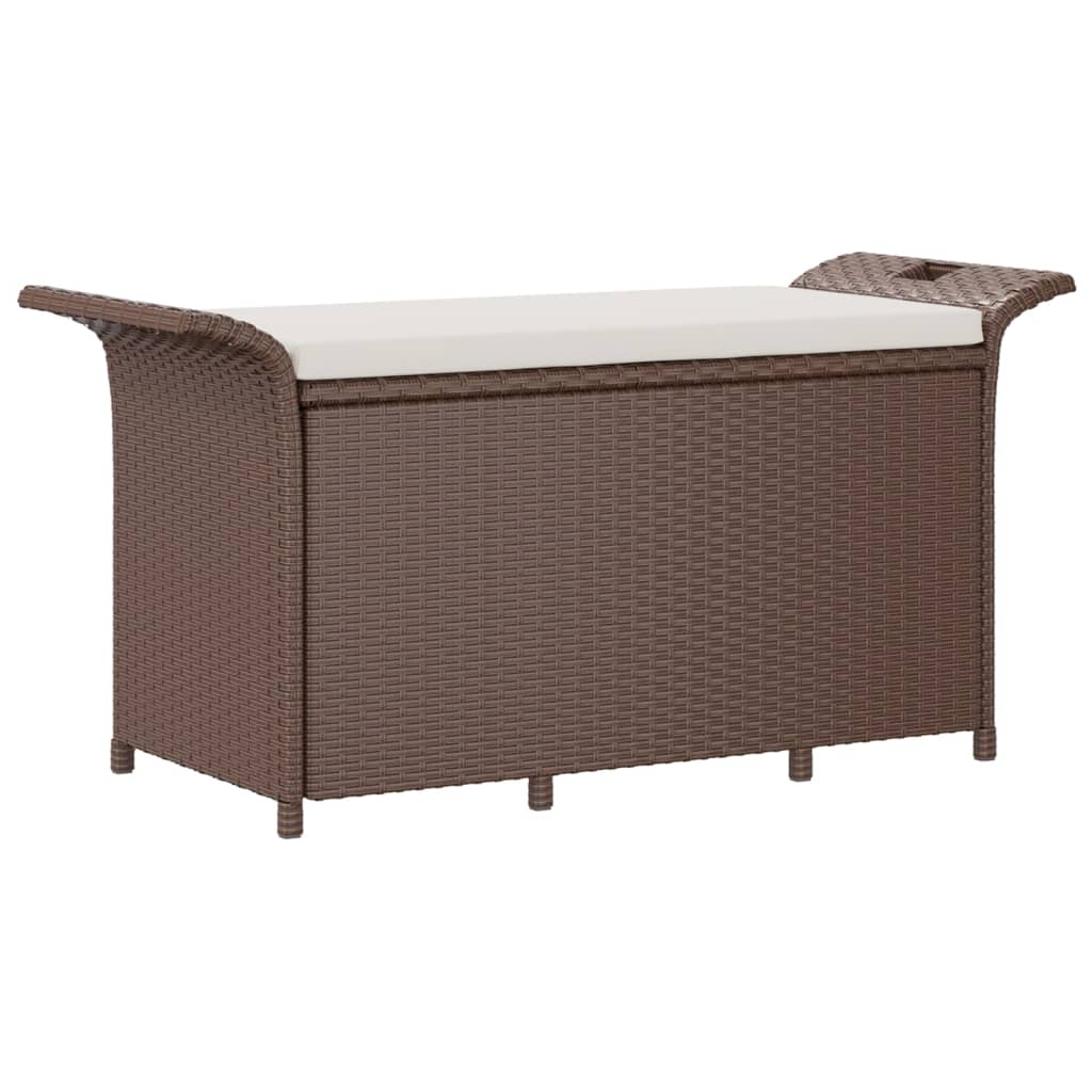 Panca da Giardino con Cuscino Marrone 116x46x57cm in Polyrattancod mxl 94691