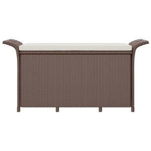 Panca da Giardino con Cuscino Marrone 116x46x57cm in Polyrattancod mxl 94691