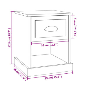 Comodino Rovere Sonoma 39x39x47,5 cm in Legno Multistrato 816134