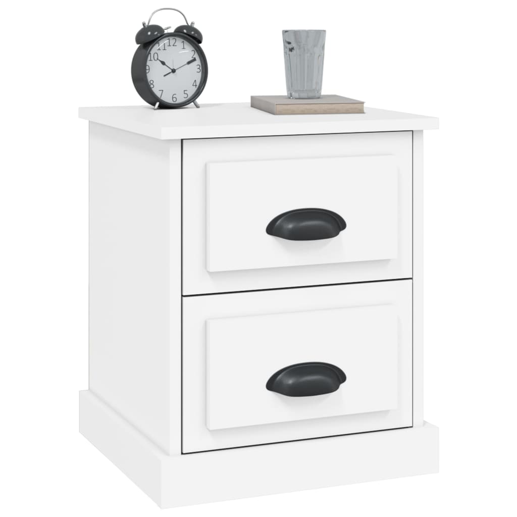 Comodino Bianco 39x39x47,5 cm in Legno Multistrato 816144