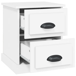 Comodino Bianco 39x39x47,5 cm in Legno Multistrato 816144