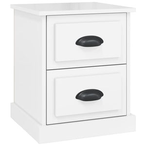 Comodino Bianco Lucido 39x39x47,5 cm in Legno Multistrato 816148