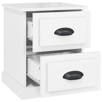 Comodino Bianco Lucido 39x39x47,5 cm in Legno Multistrato 816148