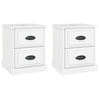 Comodini 2 pz Bianco Lucido 39x39x47,5 cm in Legno Multistratocod mxl 73256