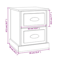 Comodino Rovere Sonoma 39x39x47,5 cm in Legno Multistrato 816150