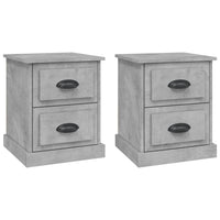 Comodini 2 pz Grigio Cemento 39x39x47,5 cm in Legno Multistrato 816153