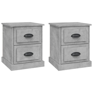 Comodini 2 pz Grigio Cemento 39x39x47,5 cm in Legno Multistrato 816153