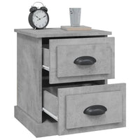 Comodini 2 pz Grigio Cemento 39x39x47,5 cm in Legno Multistrato 816153