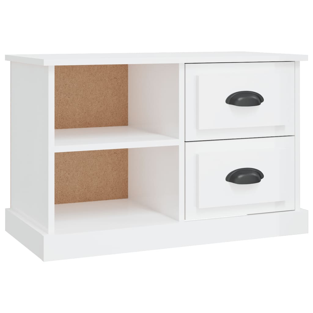 Mobile Porta TV Bianco Lucido 73x35,5x47,5 cm Legno Multistrato 816170