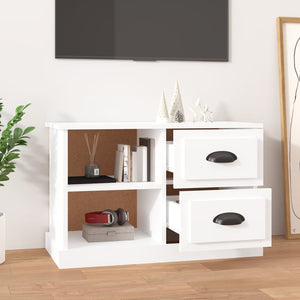 Mobile Porta TV Bianco Lucido 73x35,5x47,5 cm Legno Multistrato 816170