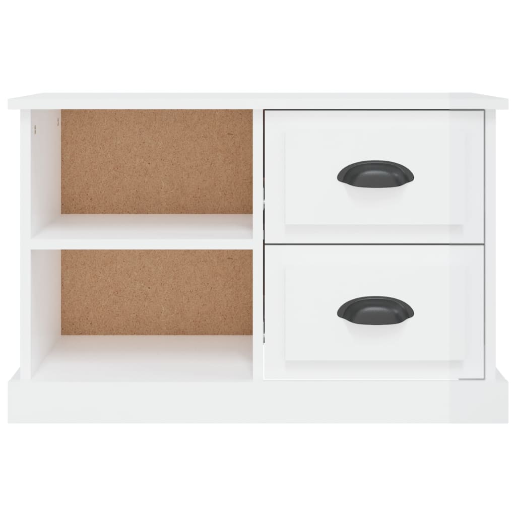 Mobile Porta TV Bianco Lucido 73x35,5x47,5 cm Legno Multistrato 816170