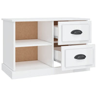 Mobile Porta TV Bianco Lucido 73x35,5x47,5 cm Legno Multistrato 816170