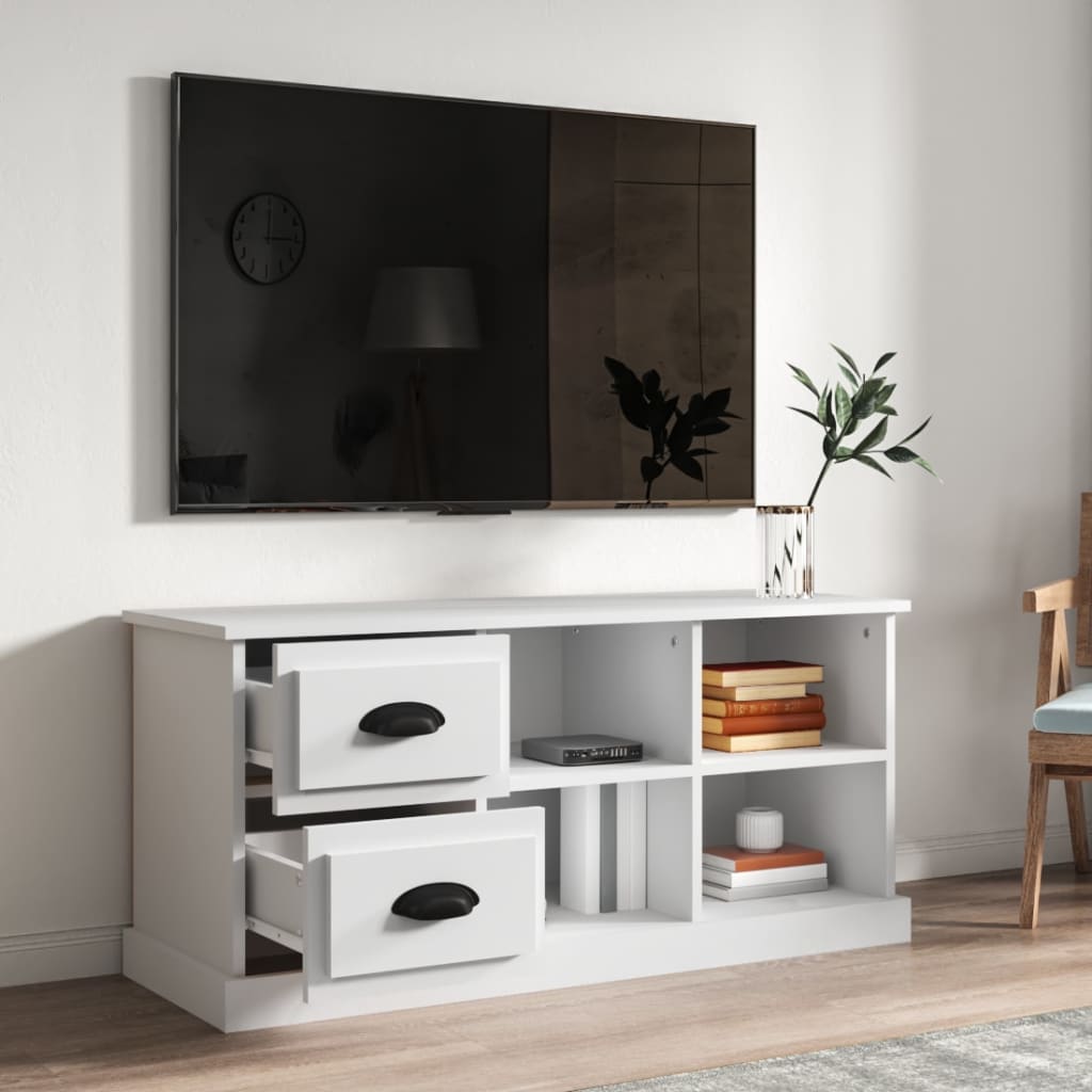 Mobile Porta TV Bianco 102x35,5x47,5 cm in Legno Multistrato 816176